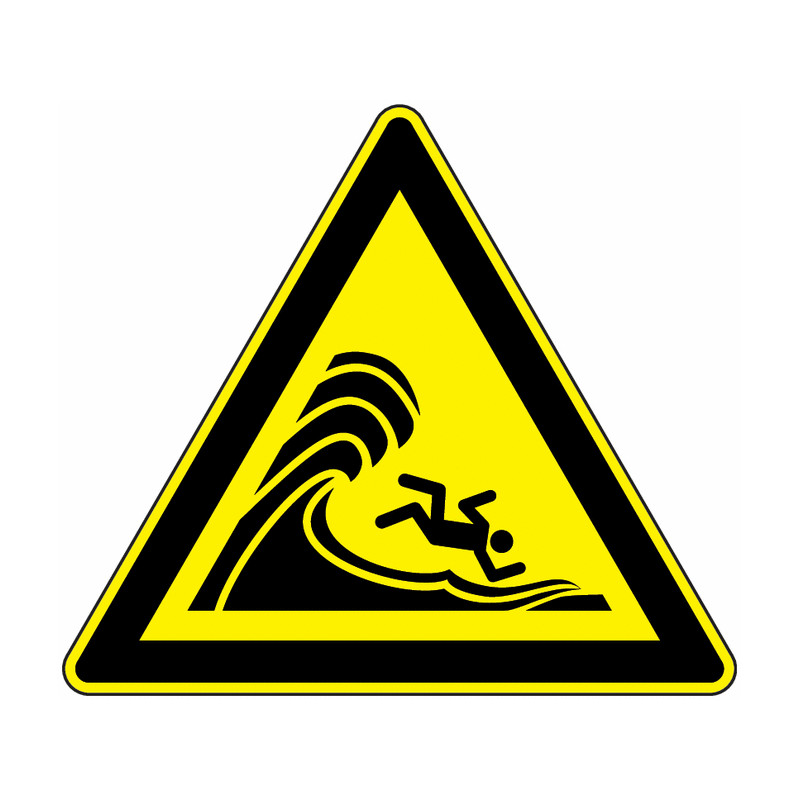 Panneau Danger Vagues Puissantes | Sécurité Zone Côtière BTP