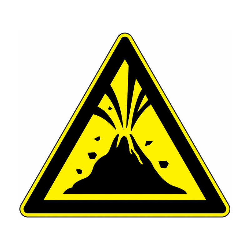Panneau Danger Volcan Actif | Signalétique Éruption Volcanique