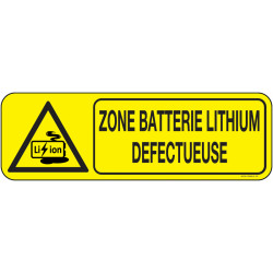 Panneau Danger Batterie Lithium Endommagée | Zone-Print.fr