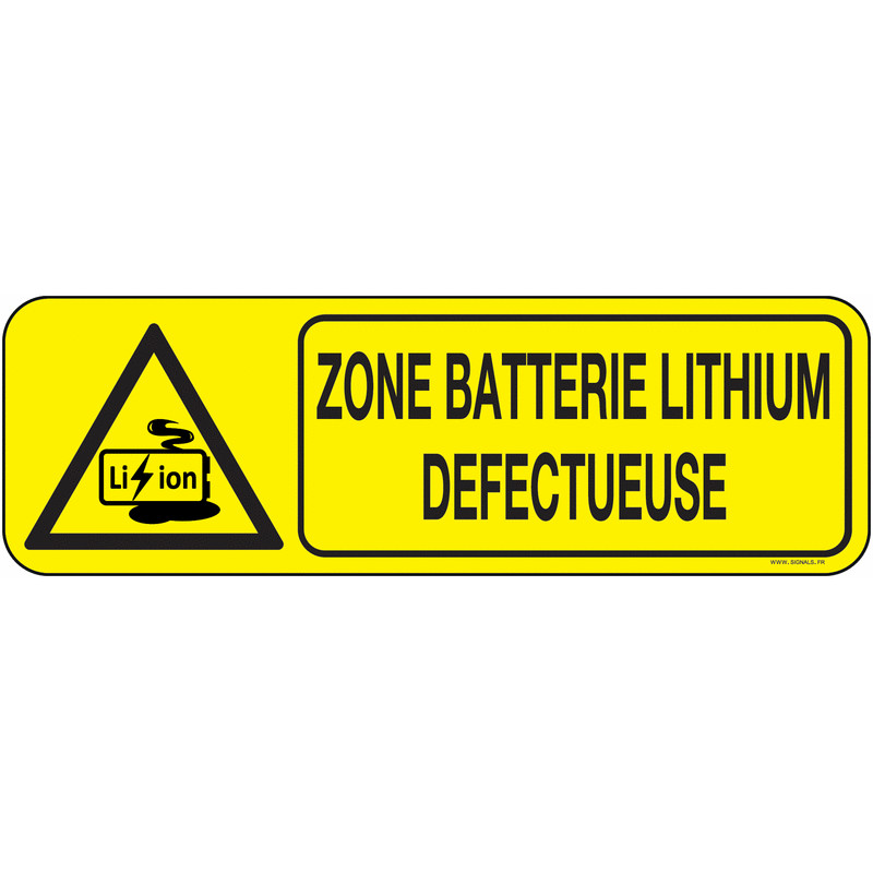 Panneau Danger Batterie Lithium Endommagée | Zone-Print.fr