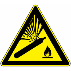 Panneau Danger Bouteilles  Sous Pression | Signalétique Pro