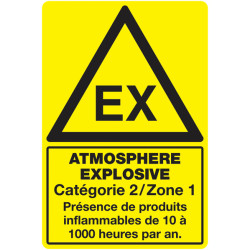 Panneau Danger Atmosphère Explosive Zone  | Zone-Print