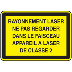 Panneau Danger Rayonnement Laser Classe  - Zone-Print