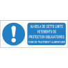 Panneau Obligation Vêtements de Protection | Zone-Print.fr