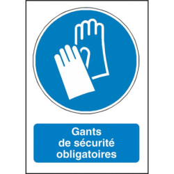 Signalétique Gants de Sécurité Obligatoires | Zone-Print.fr