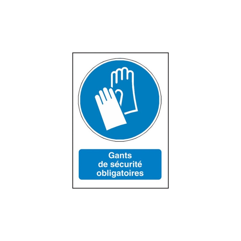 Signalétique Gants de Sécurité Obligatoires | Zone-Print.fr