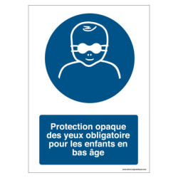 Panneau Obligation Protection Yeux Enfants | Zone-Print.fr