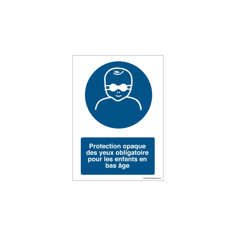 Panneau Obligation Protection Yeux Enfants | Zone-Print.fr