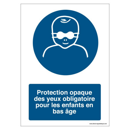 Panneau Obligation Protection Yeux Enfants | Zone-Print.fr