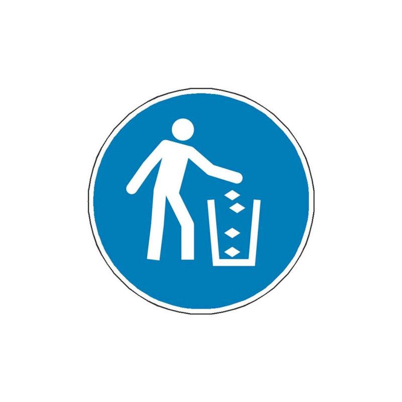 Panneau Obligation Poubelle ISO 7010 | Signalétique Pro Zone-Print