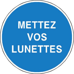 Panneau Obligation Lunettes de Protection | Zone-Print.fr