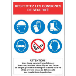 Panneau Consignes de Sécurité | Respectez les Règles