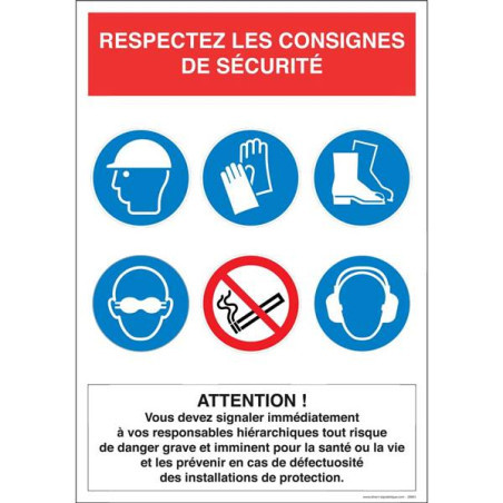 Panneau Consignes de Sécurité | Respectez les Règles
