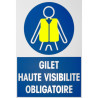 Panneau Obligation Gilet Haute Visibilité | Zone-Print