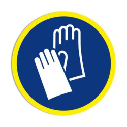 Panneau Obligation Gants Protection ISO 7010 - Zone-Print