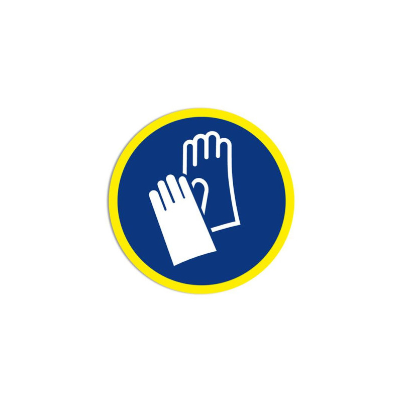 Panneau Obligation Gants Protection ISO 7010 - Zone-Print