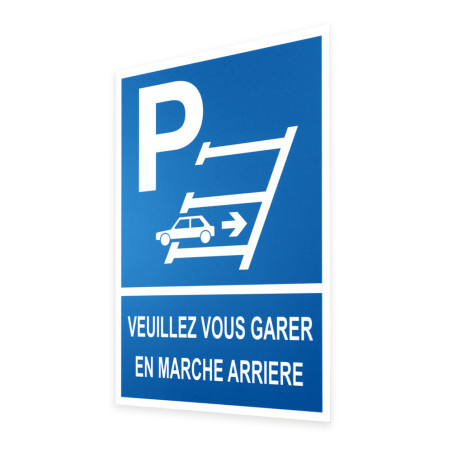 Panneau Stationnement Marche Arrière | Signalétique Pro Zone-Print