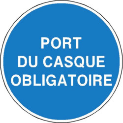 Panneau Port du Casque Obligatoire | Sécurité Chantier BTP