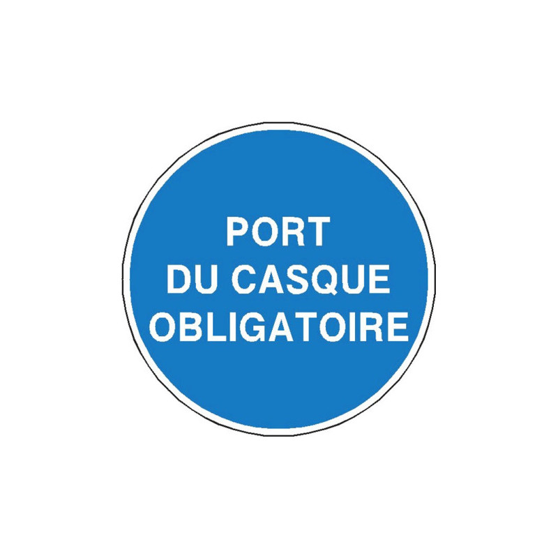 Panneau Port du Casque Obligatoire | Sécurité Chantier BTP