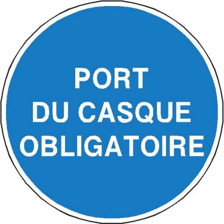 Panneau Port du Casque Obligatoire | Sécurité Chantier BTP