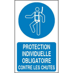 Panneau Obligatoire Protection Chutes - Signalétique BTP Zone-Print