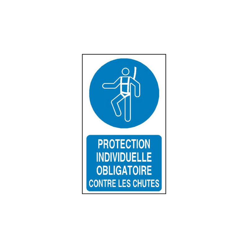 Panneau Obligatoire Protection Chutes - Signalétique BTP Zone-Print