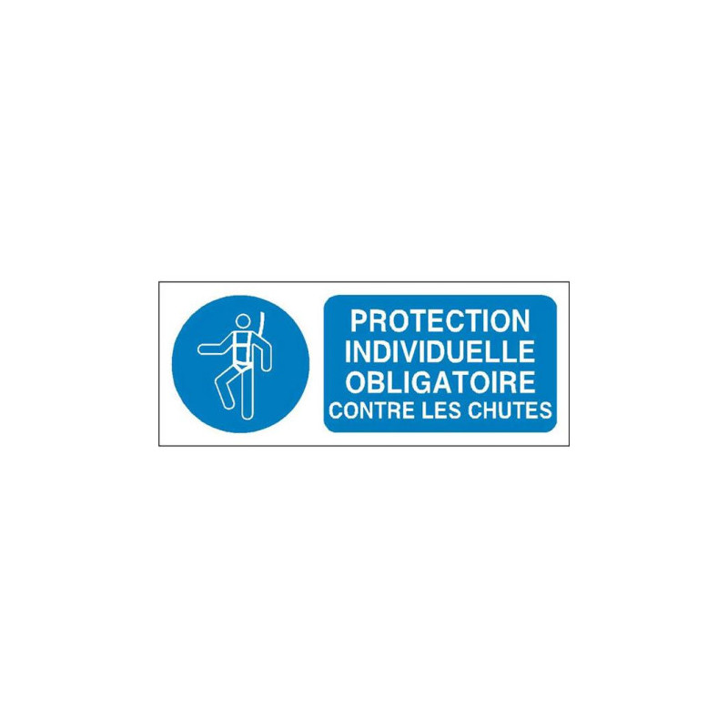 Panneau Obligation Chute | Signalétique EPI | Zone-Print.fr