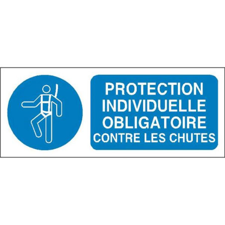 Panneau Obligation Chute | Signalétique EPI | Zone-Print.fr