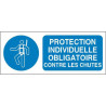 Panneau Obligation Chute | Signalétique EPI | Zone-Print.fr