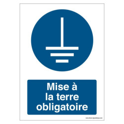 Mise à la Terre Obligatoire | Signalétique Sécurité ISO 7010