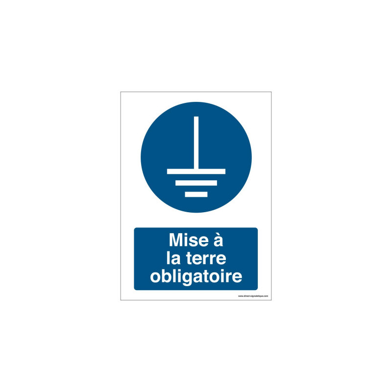 Mise à la Terre Obligatoire | Signalétique Sécurité ISO 7010