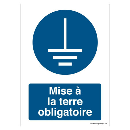 Mise à la Terre Obligatoire | Signalétique Sécurité ISO 7010