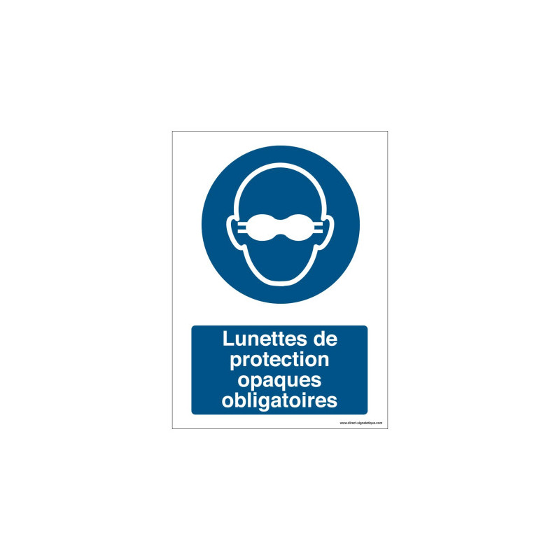 Panneau Obligation Lunettes Protection Opaque | Zone-Print.fr
