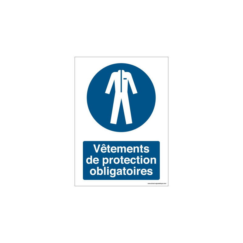 Signalétique Obligatoire Vêtements de Protection ISO 7010