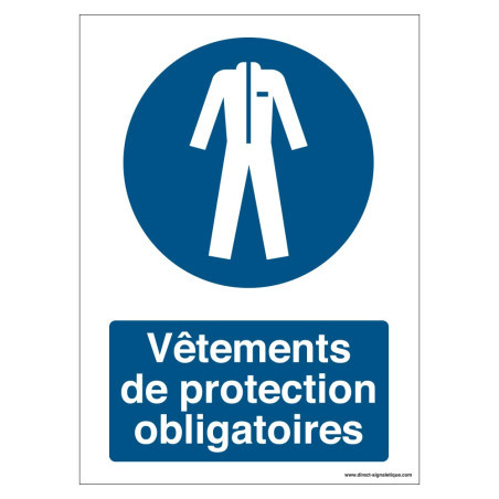Signalétique Obligatoire Vêtements de Protection ISO 7010