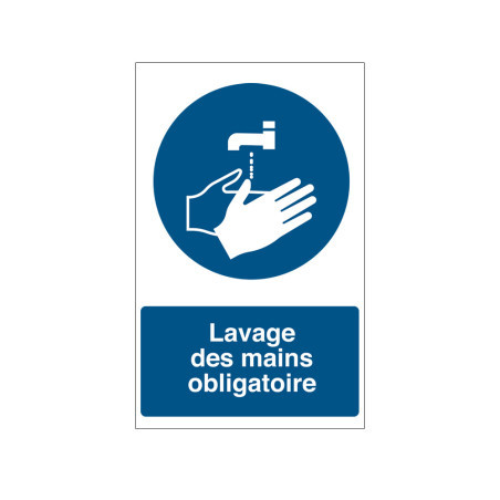 Signalétique Lavage Mains Obligatoire ISO 7010 - Zone-Print