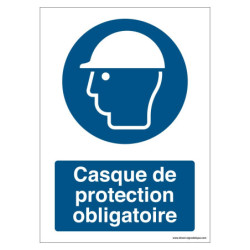 Casque de Protection Obligatoire | Panneau de Sécurité M014