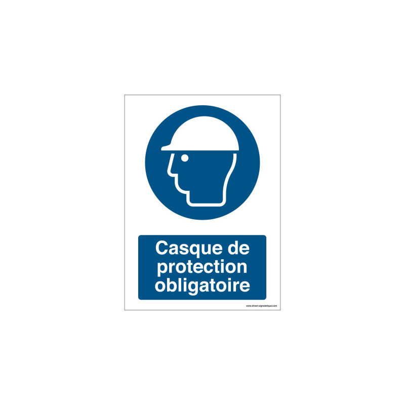Casque de Protection Obligatoire | Panneau de Sécurité M014