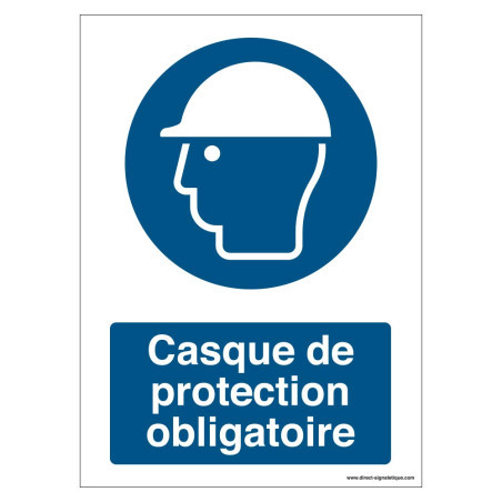 Casque de Protection Obligatoire | Panneau de Sécurité M014