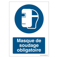 Panneau Masque Soudage Obligatoire ISO 7010 | Zone-Print