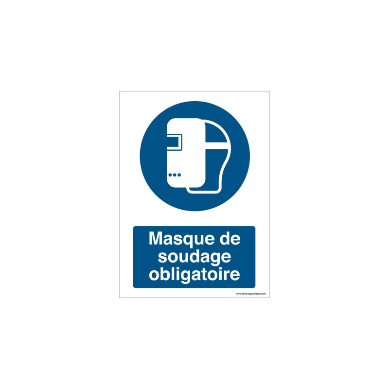 Panneau Masque Soudage Obligatoire ISO 7010 | Zone-Print