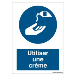 Panneau Obligation Crème | Protection Peau | ISO 7010