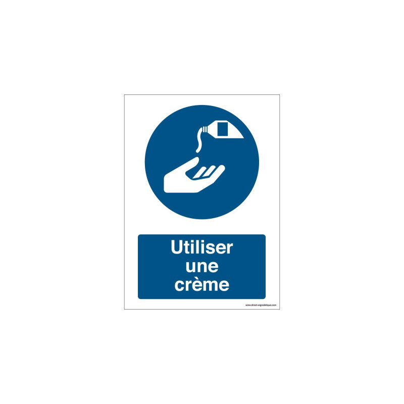 Panneau Obligation Crème | Protection Peau | ISO 7010