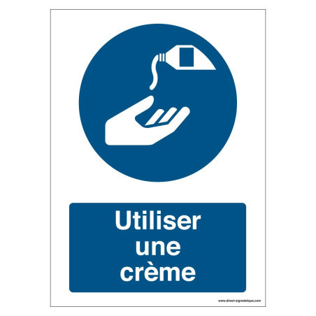 Panneau Obligation Crème | Protection Peau | ISO 7010