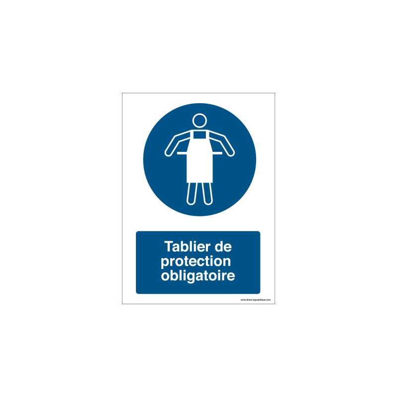Signalétique Obligation Tablier Protection ISO 7010