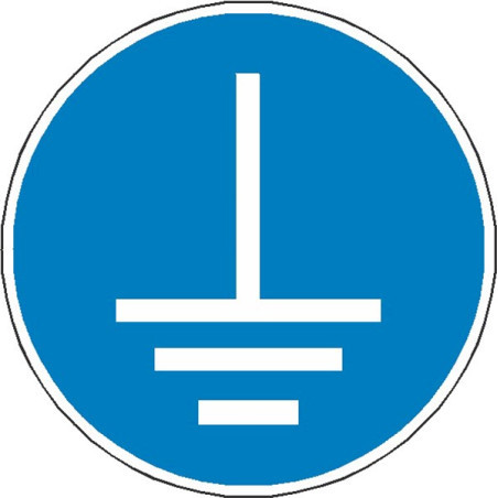 Panneau Mise à la Terre Obligatoire ISO 7010 - Sécurité Pro