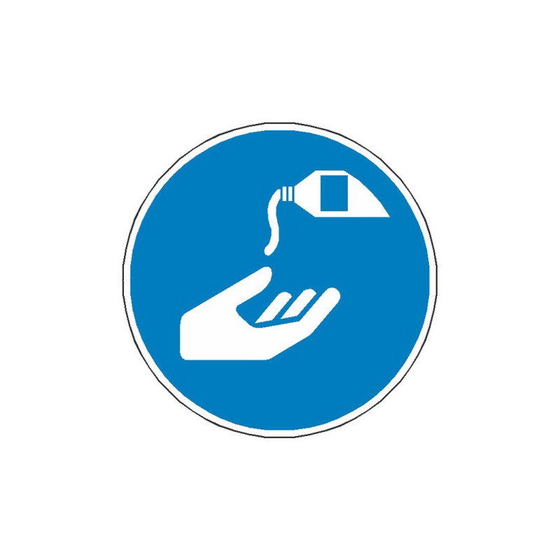 Panneau Obligation Crème Protection Mains ISO 7010 M022