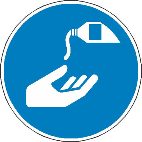 Panneau Obligation Crème Protection Mains ISO 7010 M022