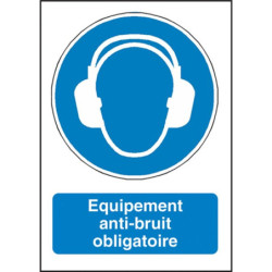Panneau Obligation Protection Auditive Industrielle - Zone-Print.fr
