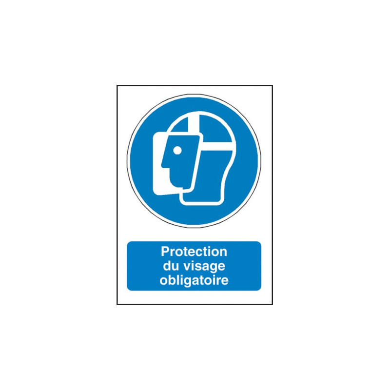 Panneau Obligation Protection Visage | Signalétique BTP & Industrie